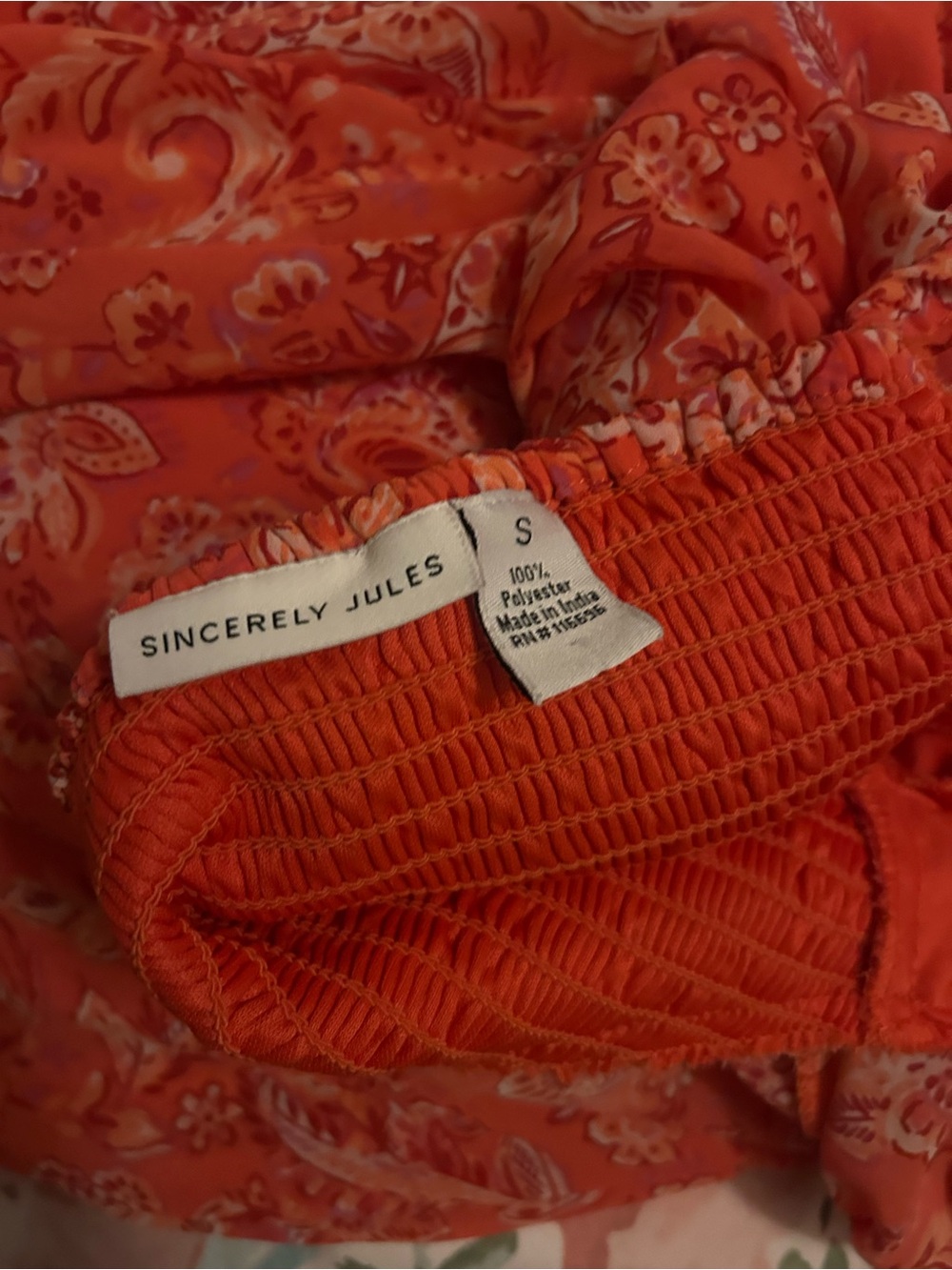 Sincerely Jules Coral Paisley Twist-Front Mini Dress - Picture 6 of 6